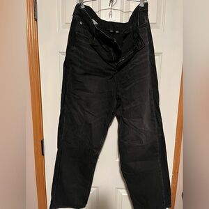 American Eagle Super High Waisted Crossover Baggy Straight Jean Black